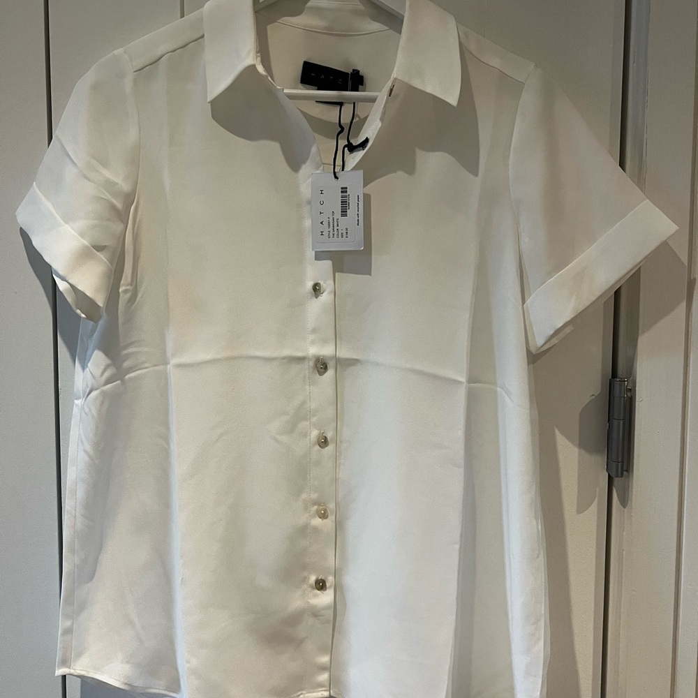 Hatch Savannah White Button-Up Top NWT